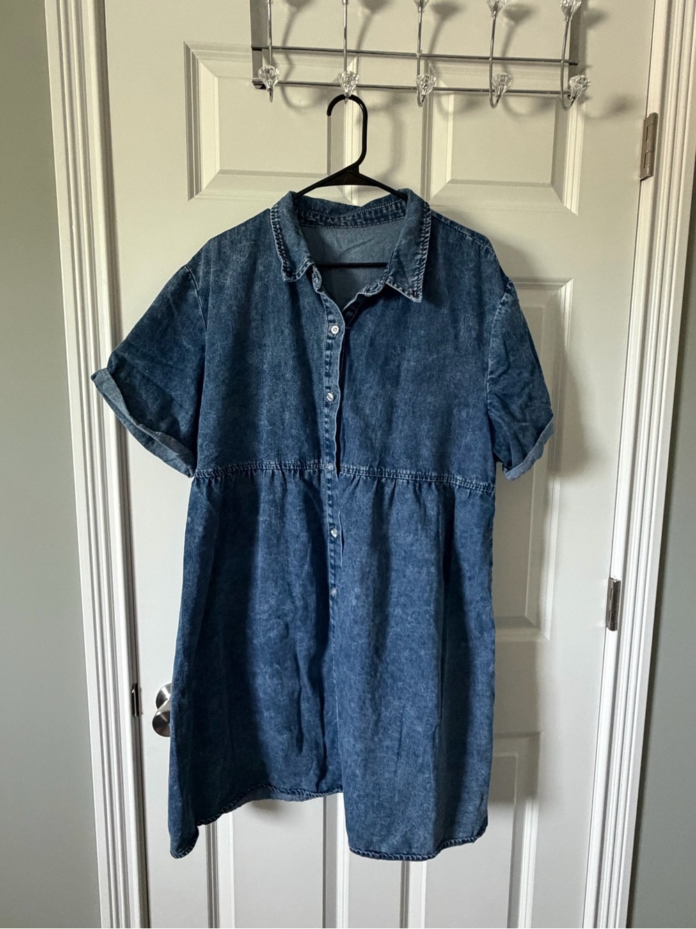 Denim Tunic Dress in Washed Blue